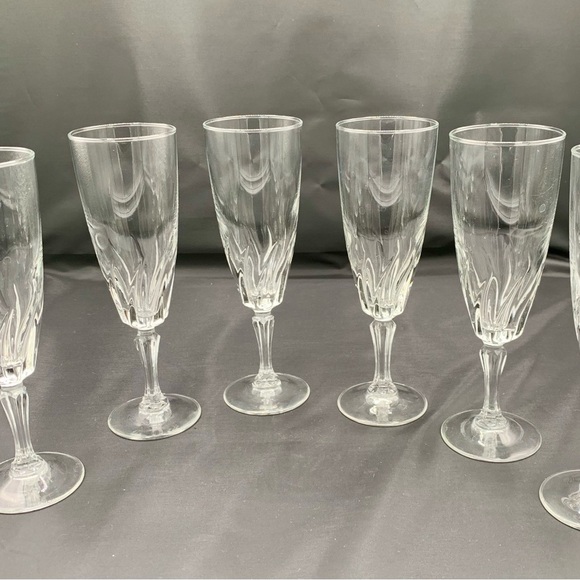8 Cristal D Arques Flamenco Fluted Champagne Glasses 7,5” - Picture 13 of 13
